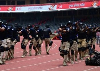 বাংলাদেশ-সিঙ্গাপুর ফুটবল ম্যাচ উপলক্ষে ডিএমপির বিশেষ নিরাপত্তা মহড়া