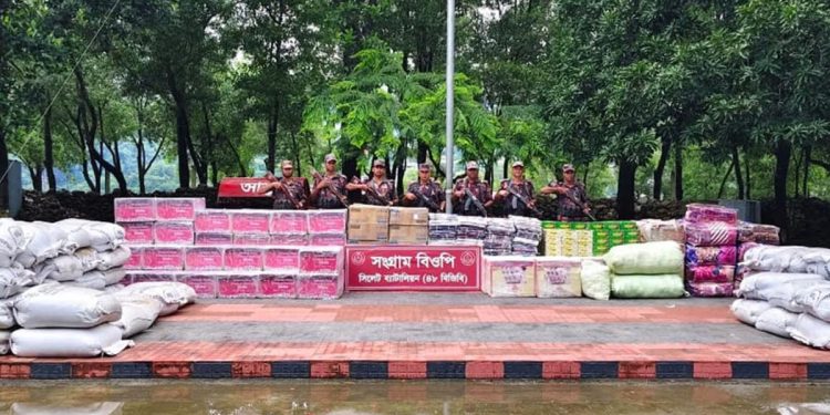 বিজিবির অভিযানে আড়াই কোটি টাকার পণ্য জব্দ