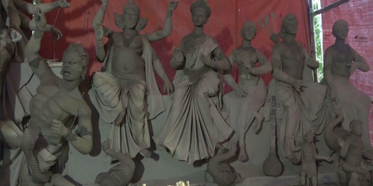 শারদীয় দুর্গোৎসবের জন্য প্রস্তুত লক্ষ্মীপুর