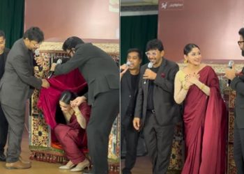 পালকি চড়ে পূজা এলেন, বরণ করলেন চঞ্চল-নিশো