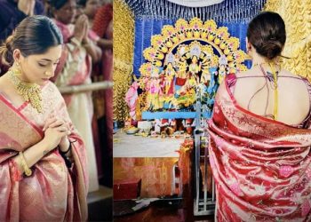 দুর্গোৎসবে মণ্ডপে মণ্ডপে নায়িকা পূজা চেরি