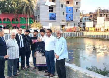 হবিগঞ্জের টাউন মডেল সংলগ্ন পুকুর এর বর্তমান অবস্থা পরিদর্শন করেছেন পরিবেশ সংগঠকরা