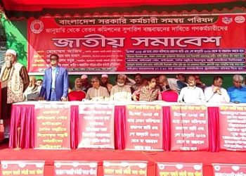অবিলম্বে বেতন কমিশনের রিপোর্ট বাস্তবায়নের দাবিতে বাংলাদেশ সরকারি কর্মচারী সমন্বয় পরিষদের জাতীয় সমাবেশ