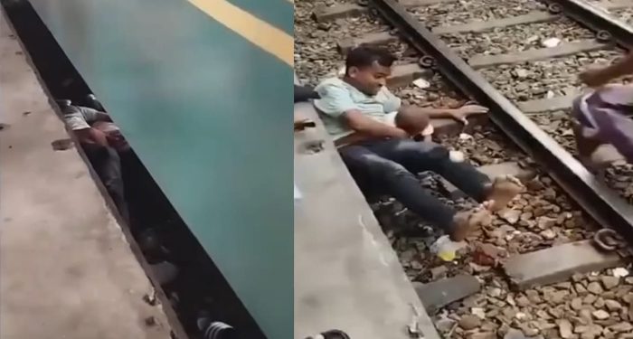 চলন্ত ট্রেনের নীচে পড়েও অলৌকিকভাবে বাঁচল পিতা-পুত্র