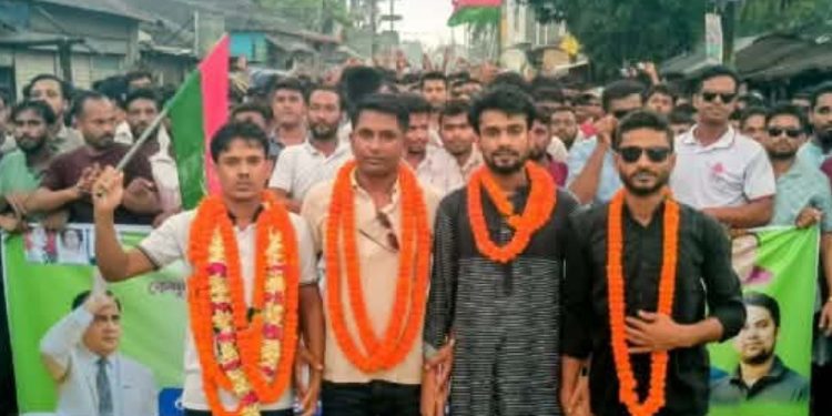 কেন্দুয়ায় ছাত্রদলের নতুন কমিটিকে স্বাগত জানিয়ে আনন্দ মিছিল
